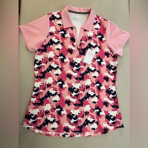 Pink and Black Camouflage Polo Shirt